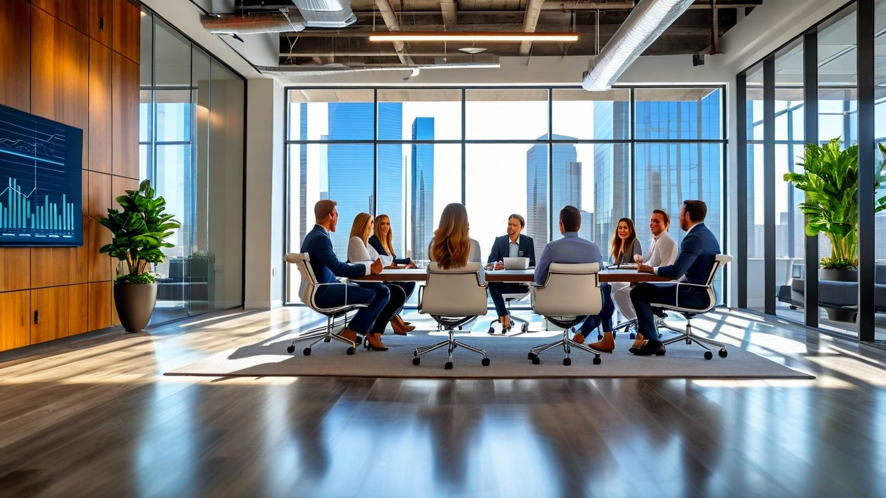 Company / office photo —  Team at Dallas HQ or customer meeting