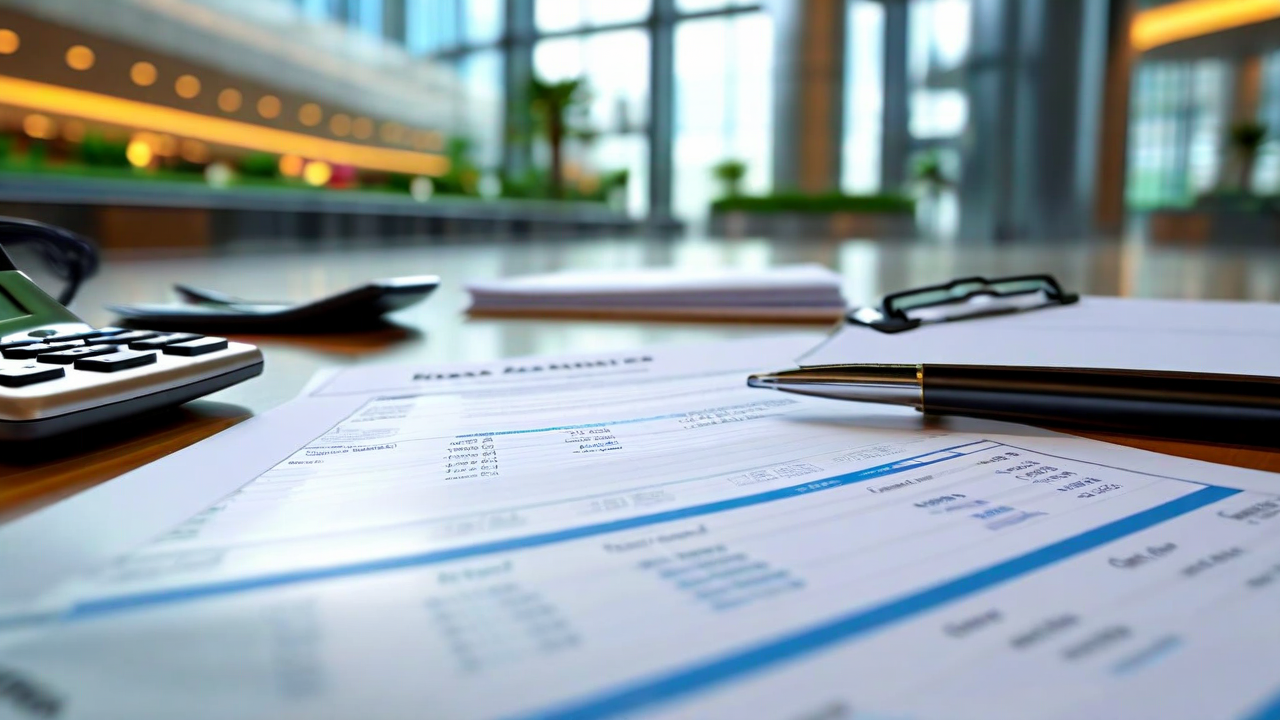 Expense report interface —  Categorized expense line items with receipt thumbnails